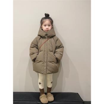 韓國兒童加厚面包服保暖外套連帽