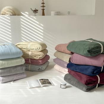 天鵝絨單品被套床單枕套 秋冬加厚保暖純色簡約1.8米柔軟2米