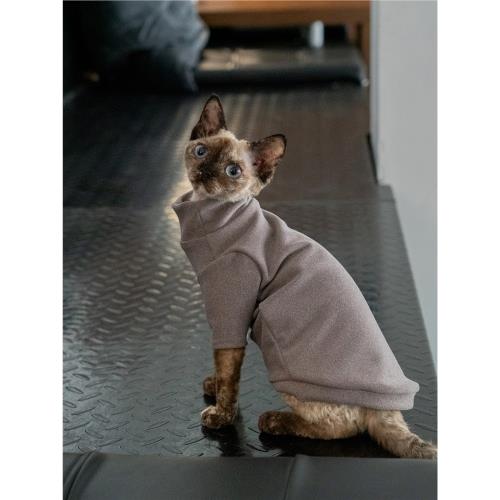 GINGERAIN 無毛貓衣服德文陽離子保暖內搭打底衫短毛貓易洗耐臟