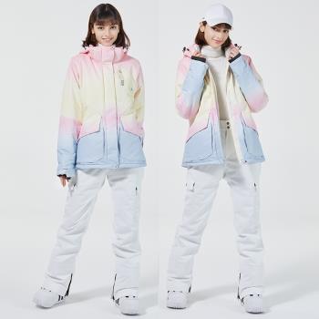 滑雪服女套裝單雙板滑雪衣褲冬季戶外防風防水保暖加厚滑雪服套裝