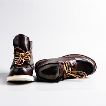 復古冬季外貿男鞋加厚保暖工裝靴