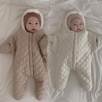 嬰兒抱被秋冬加厚男女寶寶可愛海星睡袋外出加絨保暖新生兒包被