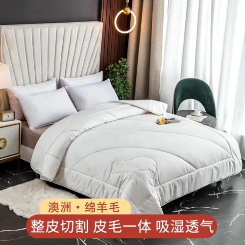 618澳洲羊毛羊絨被臥室野營吸濕現代簡約冬季加厚保暖蓬松雙人被