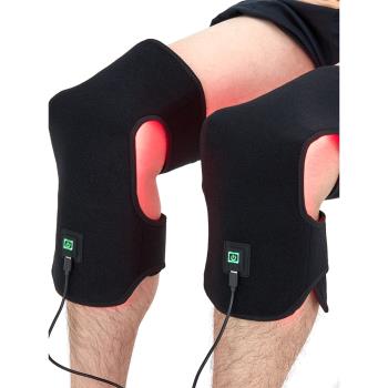 紅外線理療護膝關節疼痛女士老寒腿保暖膝蓋熱敷按摩儀護套夏季