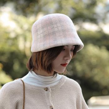 冬季澳洲羊毛日系女優雅漁夫帽