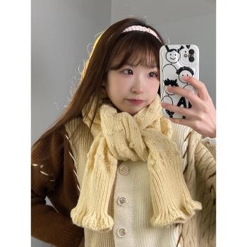 韓國泡泡袖女冬天保暖日系圍巾
