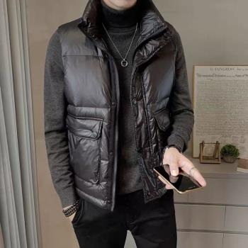 羽絨馬甲男潮牌冬季工裝棉服上衣學生輕薄保暖外套2023年新款背心