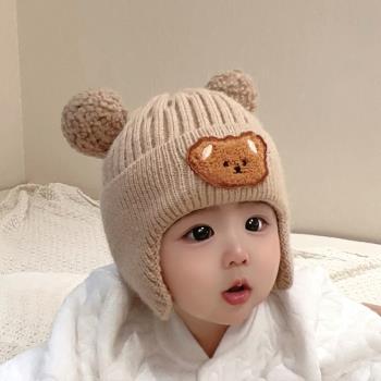 嬰兒帽子秋冬款男寶寶女可愛超萌毛線帽網紅加厚保暖嬰幼兒冬季天