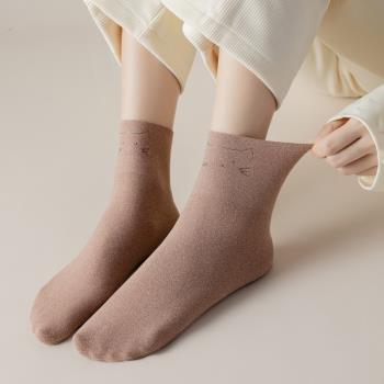 襪子女保暖德絨純棉可愛貓咪襪子