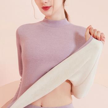 保暖內衣女中高領內搭打底衫加絨加厚德絨自發熱抗寒秋衣秋褲套裝