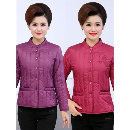 媽媽冬裝小棉衣內膽中老年人女裝羽絨棉輕薄棉服外套保暖棉襖上衣