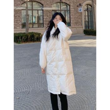 90白鴨絨保暖羽絨服女2024秋冬季新款寬松連帽韓版顯瘦加厚外套潮