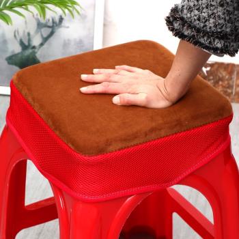 冬天椅子塑料膠凳子墊子坐墊海綿軟墊子方形防滑加厚保暖學生神器