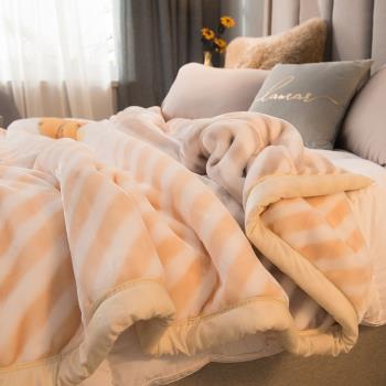 拉舍爾毛毯加厚冬季雙層保暖珊瑚絨蓋毯冬用絨毯午睡毯法蘭絨毯子
