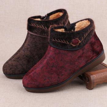 媽媽棉靴防滑秋冬保暖老北京布鞋
