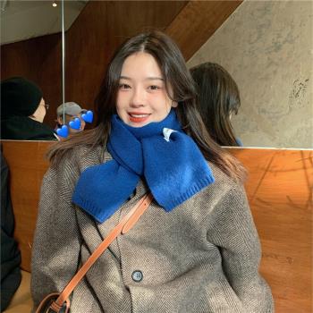 超美的ins韓風純色圍巾毛線學生顯白圍脖韓國新款少女貼標保暖厚
