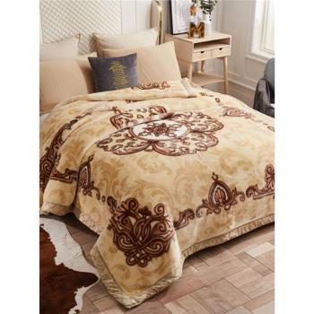 高檔拉舍爾毛毯被子加厚雙層冬季保暖珊瑚絨法蘭絨特厚婚慶鋪床