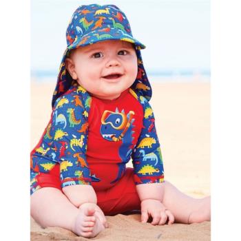 韓國ins兒童男童寶寶恐龍嬰兒小童連體防曬保暖速干溫泉泳衣套裝