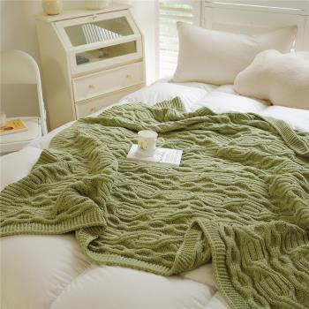 保暖雪尼爾沙發毛毯子加厚冬季午休被蓋腿小毯子ins簡約休閑毯