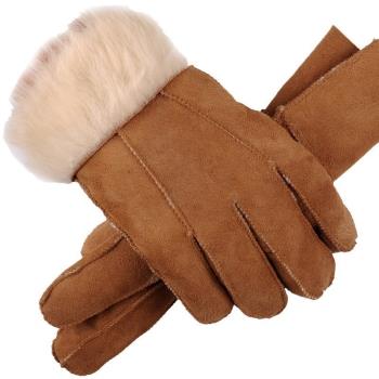 加厚耐磨羊剪絨防寒保暖真皮手套