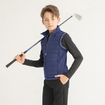 eg高爾夫男童馬甲羽絨加厚新款兒童保暖衣服裝青少年golf秋冬外套