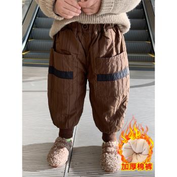 兒童加厚棉褲一條過冬小孩保暖褲子2023冬季韓版寶寶男童加絨長褲