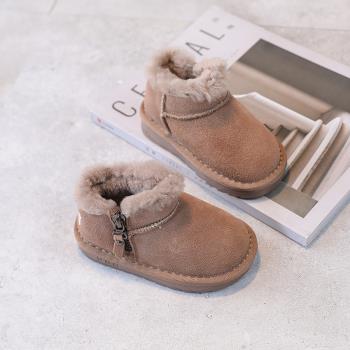 冬款兒童真毛1-6歲保暖鞋雪地靴