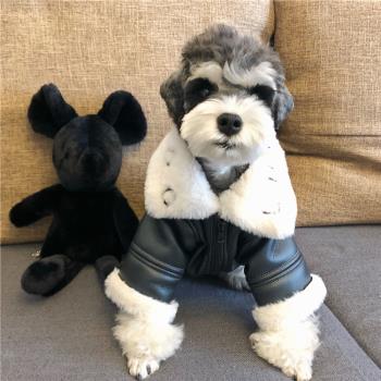 FZL狗狗衣服冬季保暖法斗雪納瑞比熊泰迪貓中小型犬羊羔毛皮外套