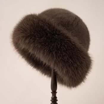 加厚保暖護耳漁夫帽仿貂毛防寒蒙古盆帽毛絨帽 Winter Plush Hat