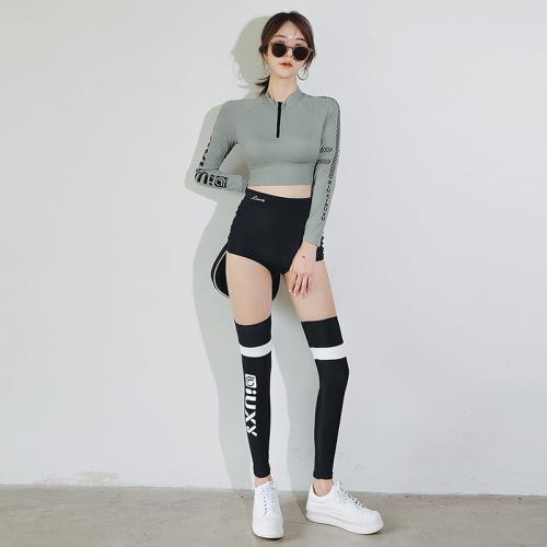 潛水服女分體泳衣長袖長褲速干防曬保暖水母衣專業沖浪服溫泉泳裝