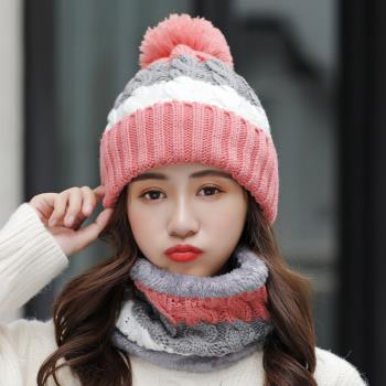 女手套時尚冬季護耳加絨針織帽子