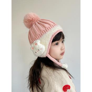 兒童帽冬季寶寶毛線帽子小女孩護耳帽女童男童加厚保暖可愛超萌帽