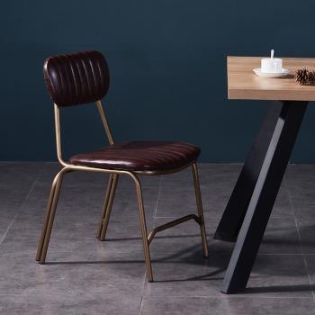 鐵藝椅子單人休閑椅靠背工業風復古咖啡廳餐椅設計師創意個性椅凳