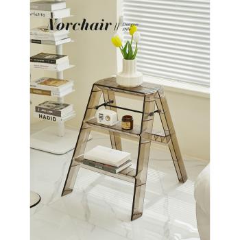 Norchair北歐風輕奢創意矮凳折疊透明梯子家用換鞋凳亞克力小凳子