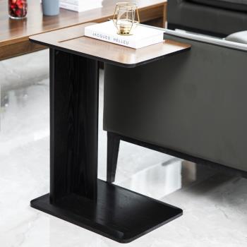 北歐輕奢高邊幾意式黑色床邊小茶桌子現代簡約客廳可移動沙發邊桌