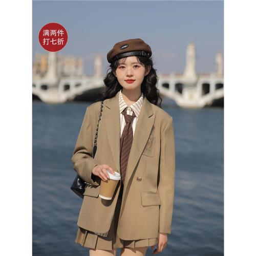玲玖2025新款高級感外套半身裙兩件套英倫學院風西裝女小個子春秋