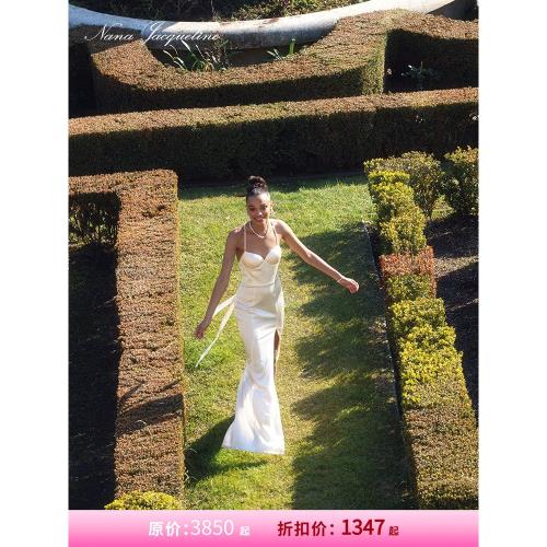 [甄選3.5折]NanaJacqueline明星同款連衣裙蝴蝶結露背吊帶裙長裙