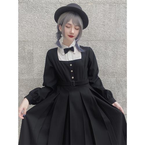 櫻花家族jk制服【瑪利亞】假兩件連衣裙甜美箱褶學院風日系原創女