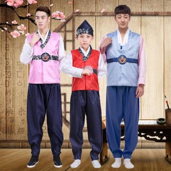 朝鮮服族服裝男韓服改良鮮族服男童傳統韓國古裝大長今宮廷演出服