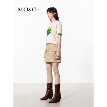 MOCO2022 T恤彩繪印花短袖刺繡