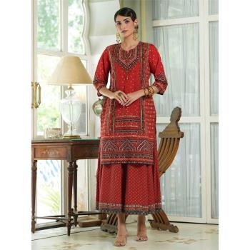 印度進口連衣裙民族風紅色長裙絲綿2件套圓領長款七分袖新品