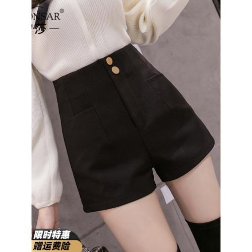 黑色西裝短褲子女裝春秋冬季2025新款闊腿休閑辣妹外穿爆款靴褲夏