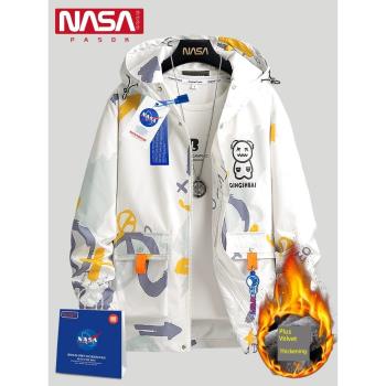 NASA聯名大碼胖mm寬松情侶外套