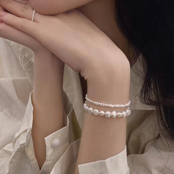 【法國】Christiani&Co冷淡簡約巴洛克異形珍珠美國14K包金手璉