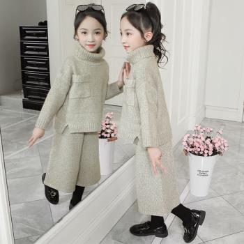 女大童韓版學生寬松毛衣針織套裝