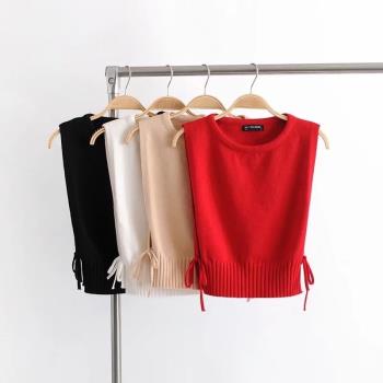 Summer new womens knitted vest womens short sleeveless ves