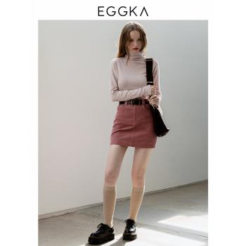 EGGKA 2023秋冬新款美式復古燈芯絨高腰a字半身裙顯瘦包臀短裙女
