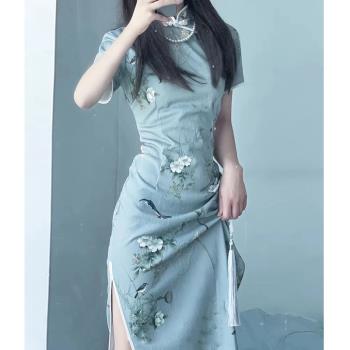 上海復古名媛優雅傳統針織旗袍