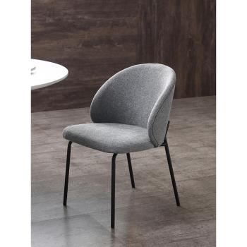 高端餐椅家用北歐設計師凳子意式極簡靠背布藝餐廳椅子丹麥貝殼椅