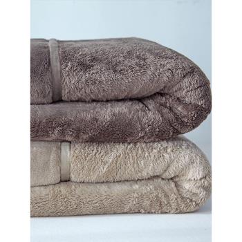 純色加厚冬季雙面法蘭絨毛毯冬季保暖牛奶絨床單珊瑚絨床上用蓋毯